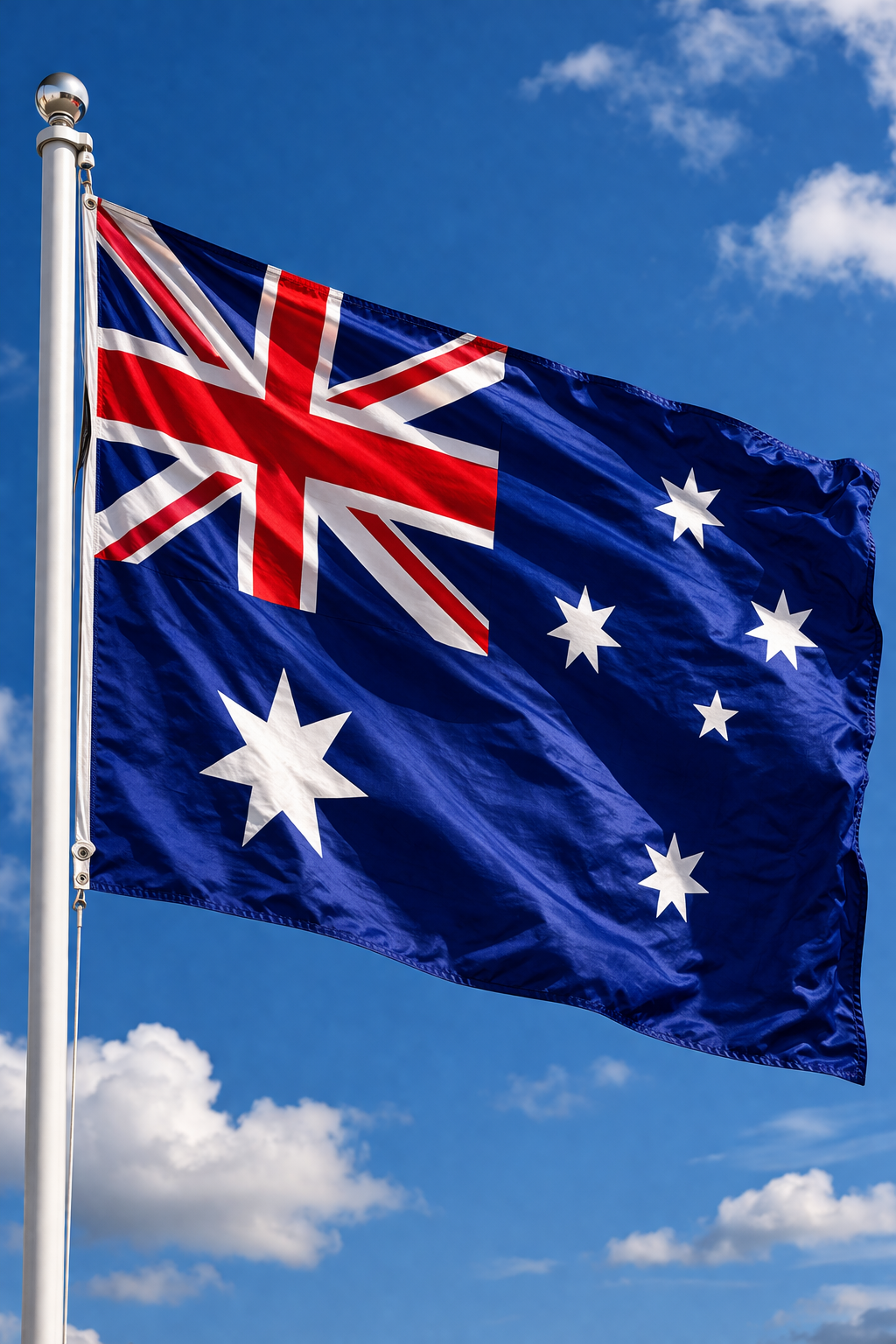 Australia-Inspired Full Size Flag – Blue Red Fan Edition float