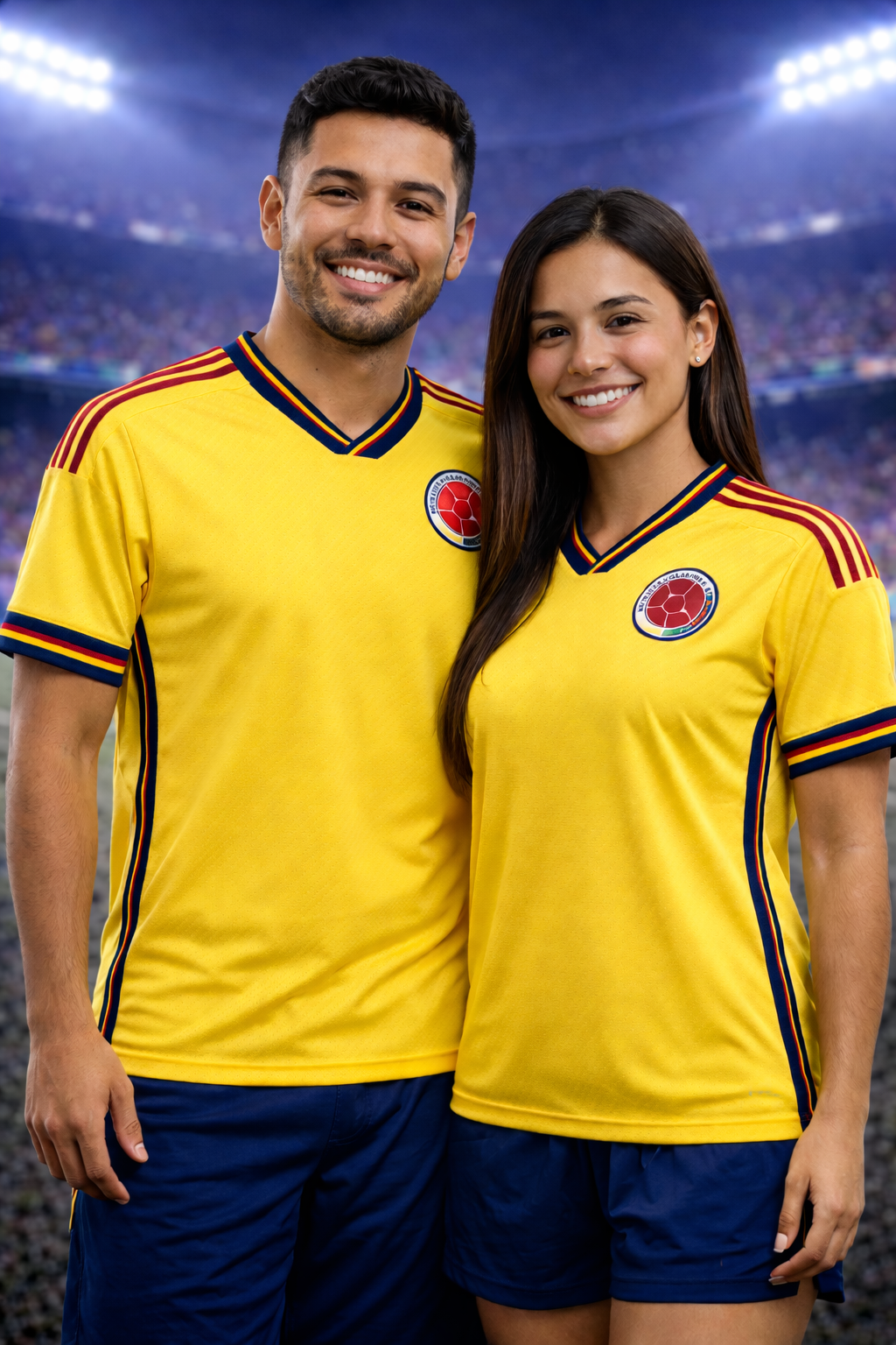 Colombia-Inspired Football Jersey – Fan Edition Girl Couple