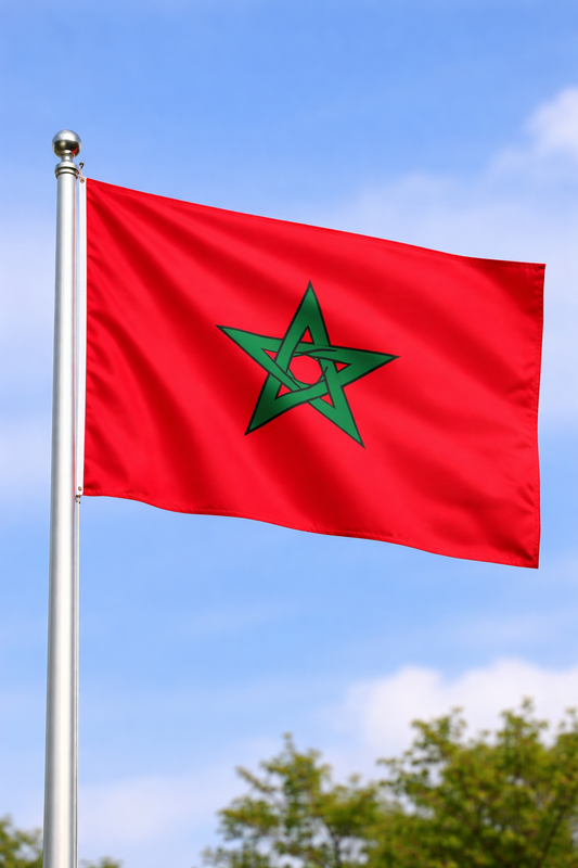 Morocco-Inspired Full Size Flag – Fan Edition Floating