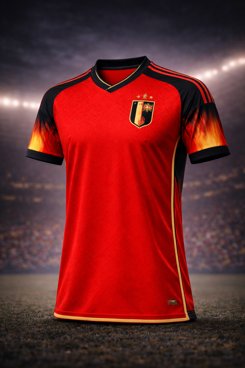Belgium-Inspired Red & Black Football Jersey – Fan Edition