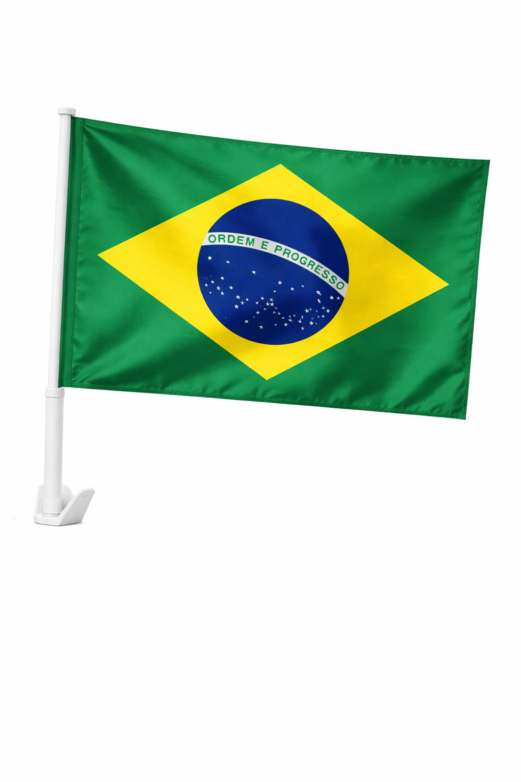 Brazil-Inspired Car Flag – Yellow, Green & Blue Fan Edition