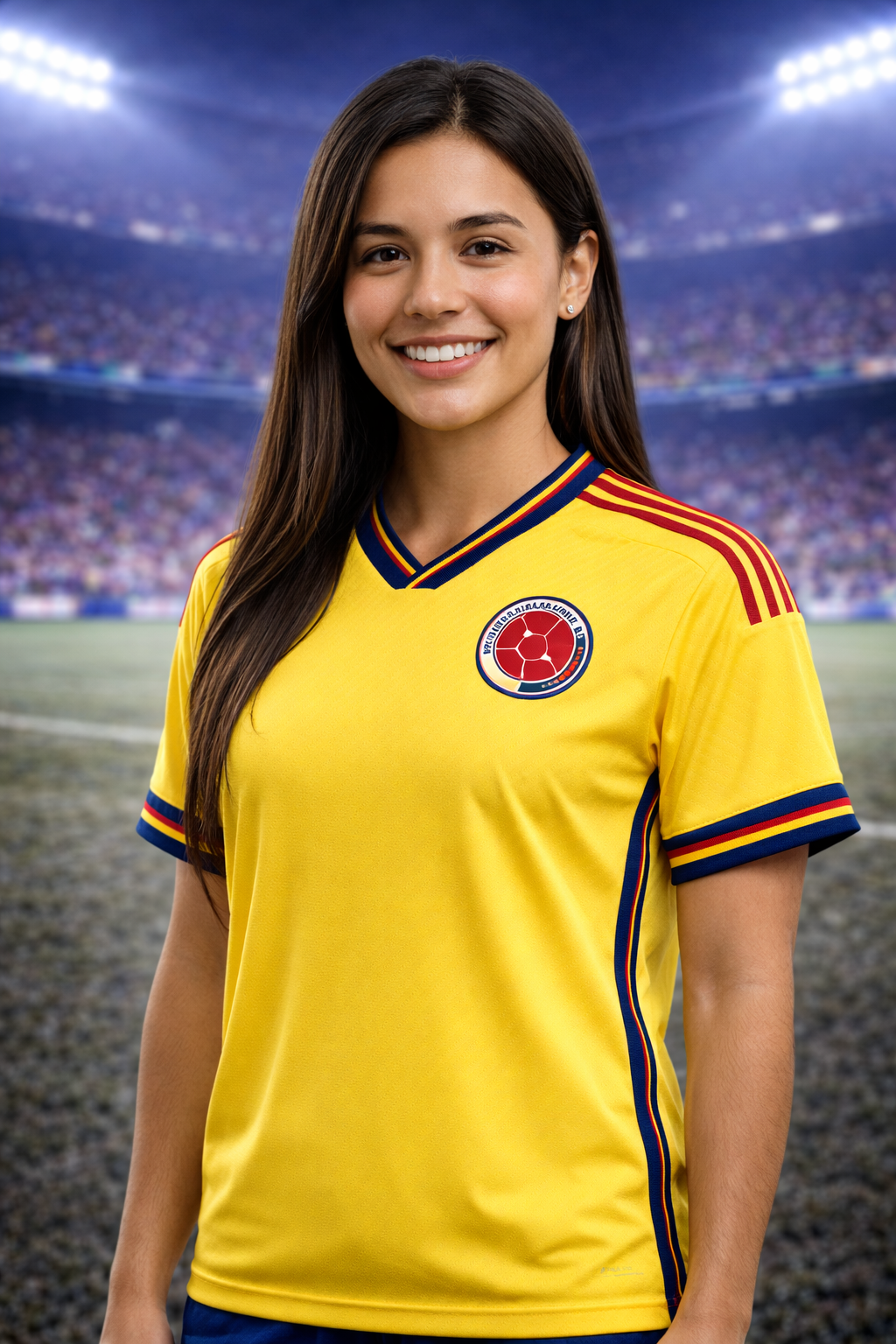 Colombia-Inspired Football Jersey – Fan Edition Girl