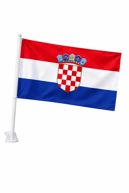 Croatia-Inspired Car Flag – Red White Blue Fan Edition