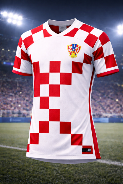 Croatia-Inspired Football Jersey – Red White Fan Edition