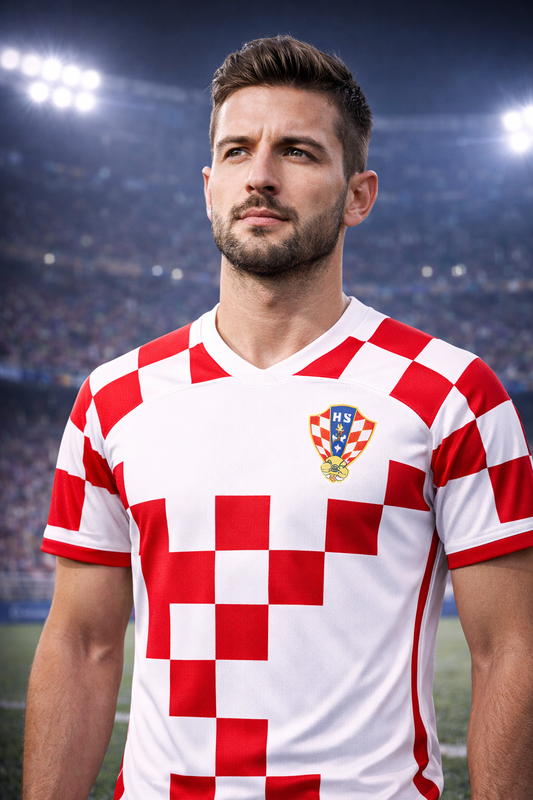 Croatia-Inspired Football Jersey – Red White Fan Edition Man
