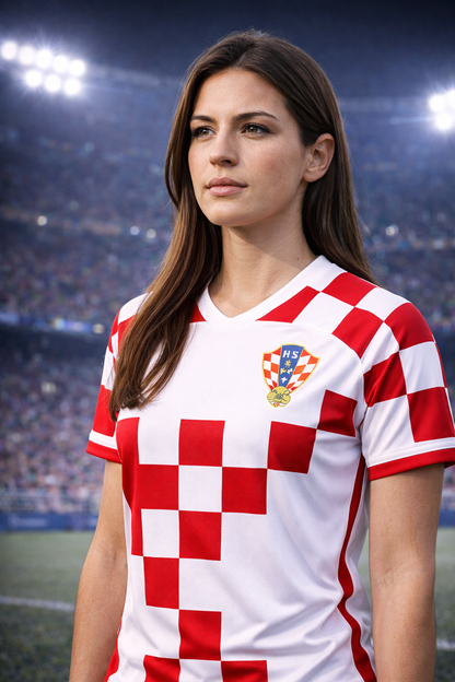 Croatia-Inspired Football Jersey – Red White Fan Edition Man Girl