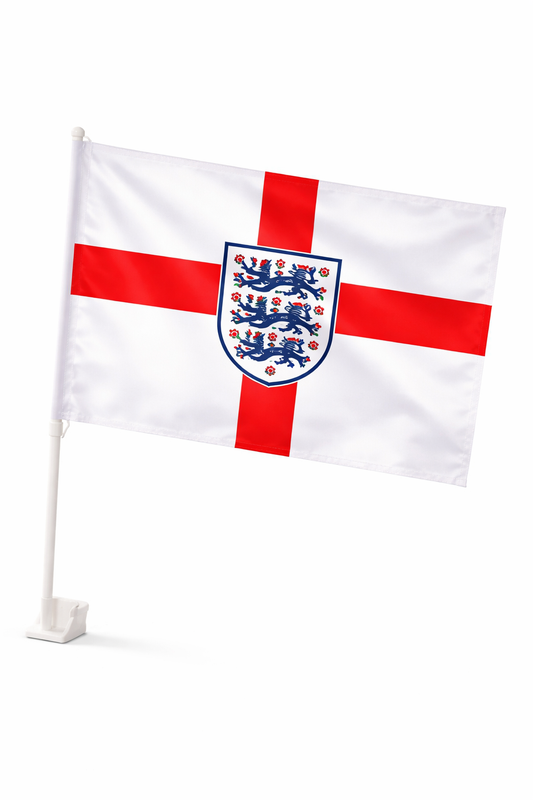 England-Inspired Car Flag – White & Red Fan Edition