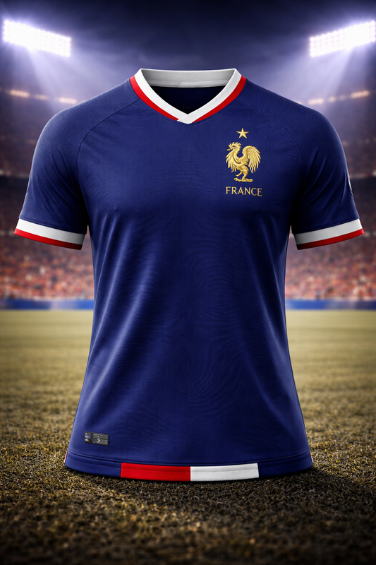 France-Inspired Blue Football Jersey – Fan Edition