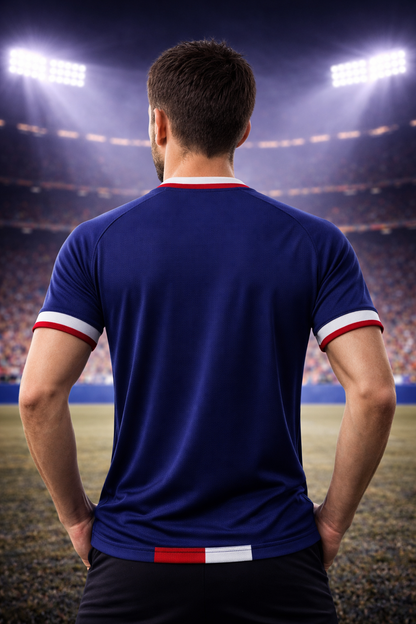 France-Inspired Blue Football Jersey – Fan Edition Back