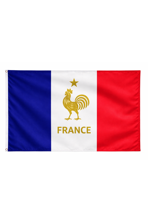 France-Inspired Full Size Flag – Blue, White & Red Fan Edition