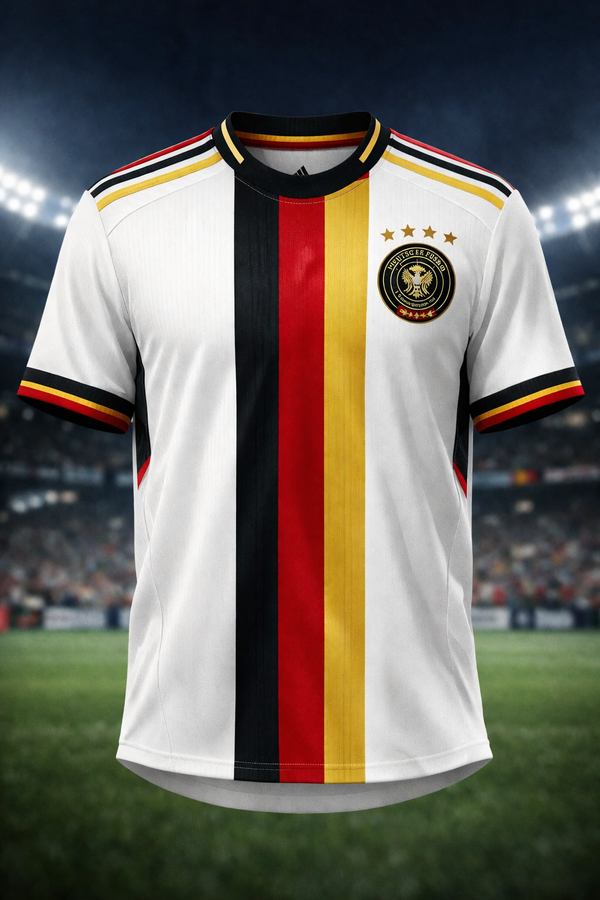 Germany-Inspired Football Jersey – Black Red Gold Fan Edition