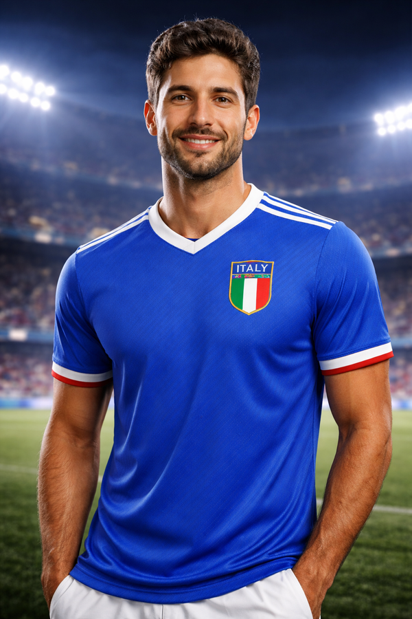 Italy-Inspired Football Jersey – Fan Edition Man