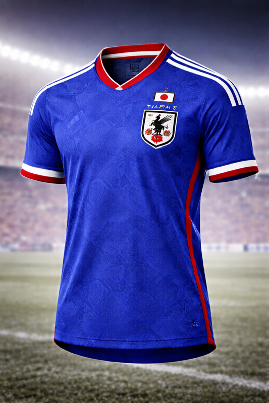 Japan-Inspired Football Jersey – Blue White Fan Edition