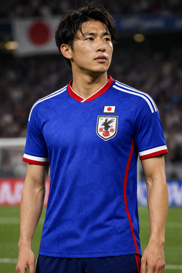 Japan-Inspired Football Jersey – Blue White Fan Edition Men