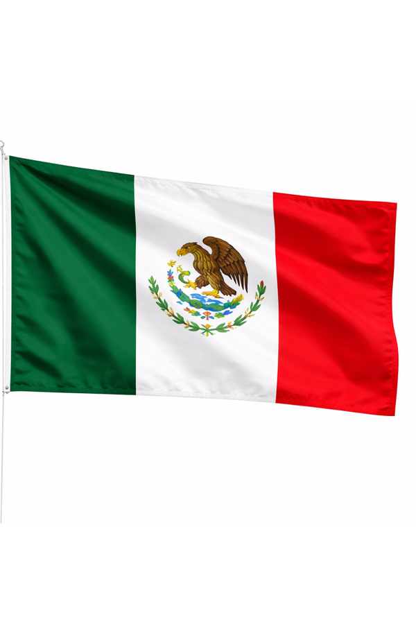 Mexico-Inspired Full Size Flag – Green, White & Red Fan Edition