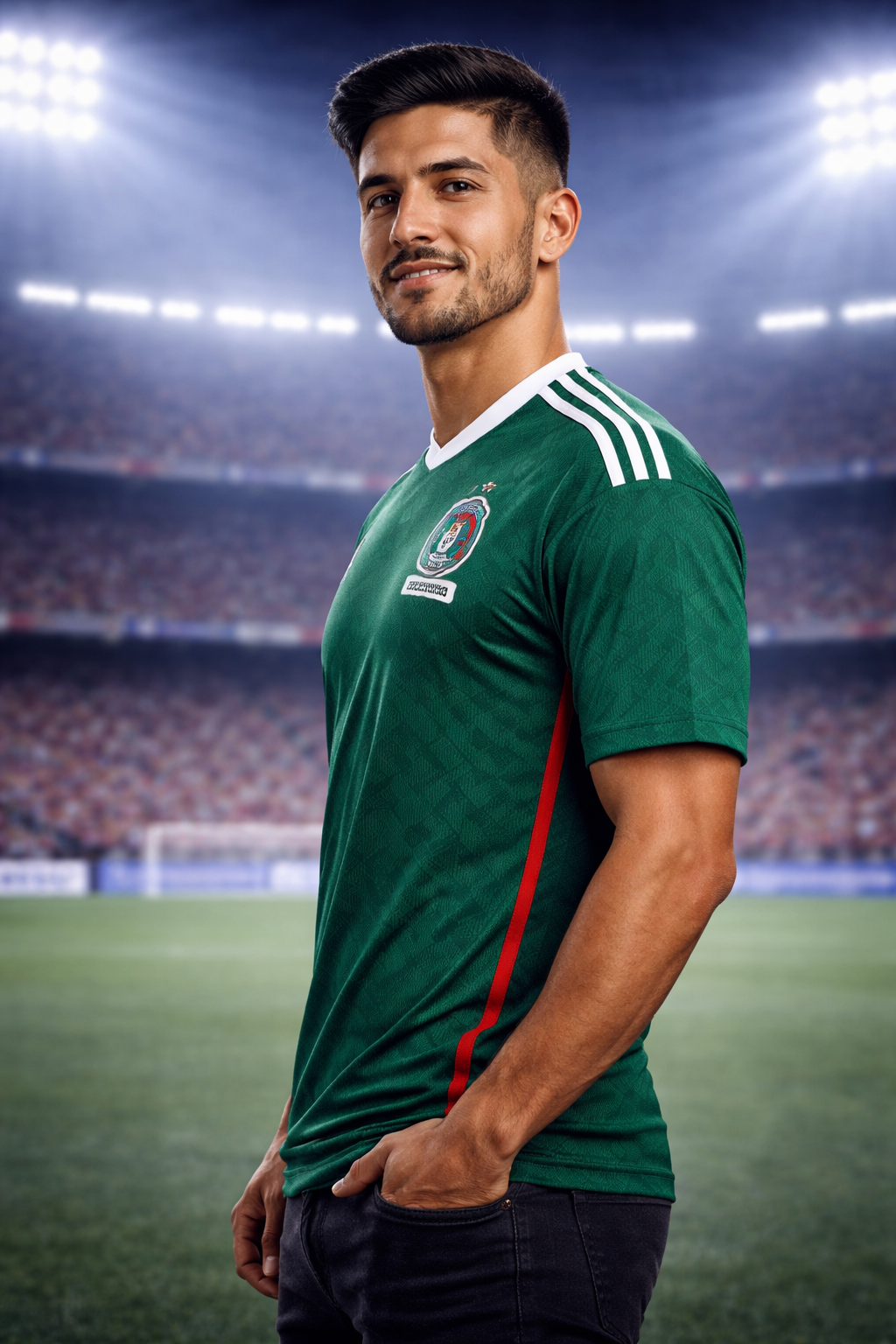 Mexico-Inspired Green Football Jersey – Fan Edition Side