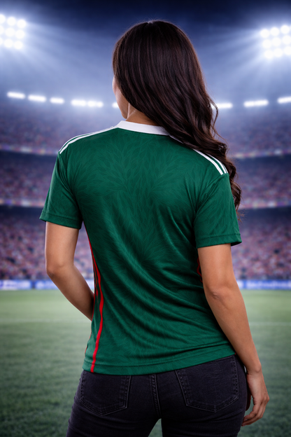 Mexico-Inspired Green Football Jersey – Fan Edition Woman Back
