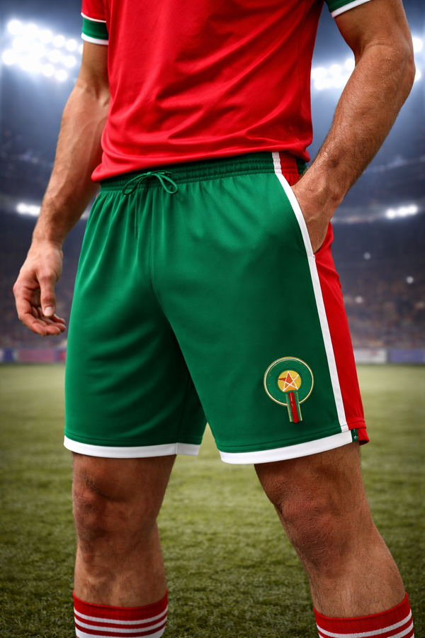 Morocco-Inspired Men’s Shorts – Fan Edition Front