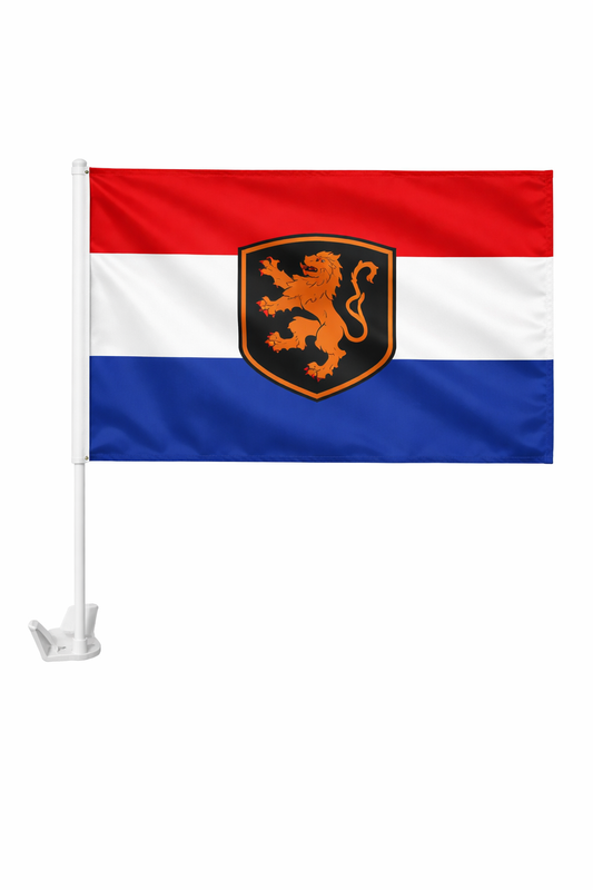 Netherlands-Inspired Car Flag – Orange, White & Blue Fan Edition