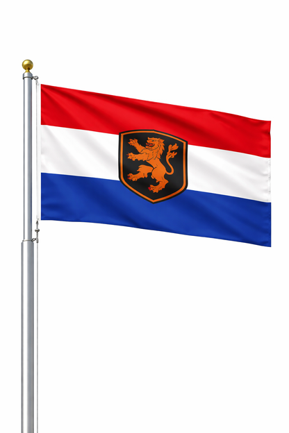 Netherlands-Inspired_Full_Size_Flag_Orange_White_Blue_Fan_Edition Waving on Pole