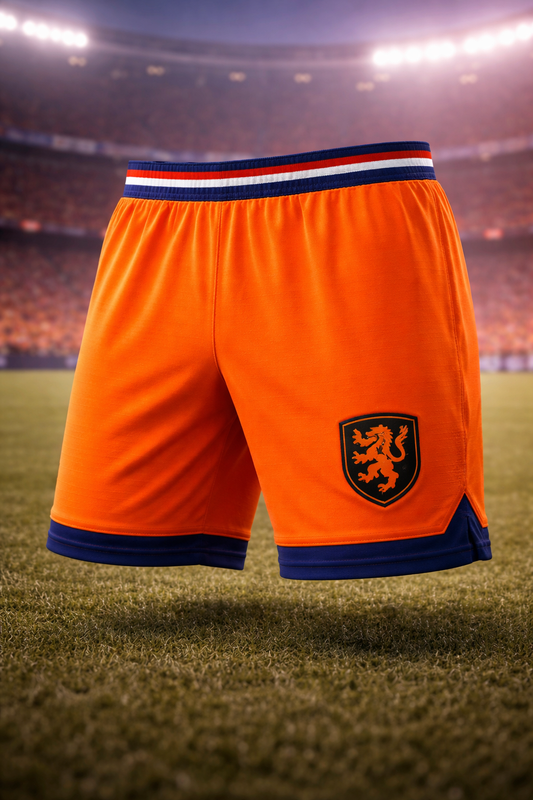 Netherlands-Inspired Men’s Football Shorts – Orange Fan Edition