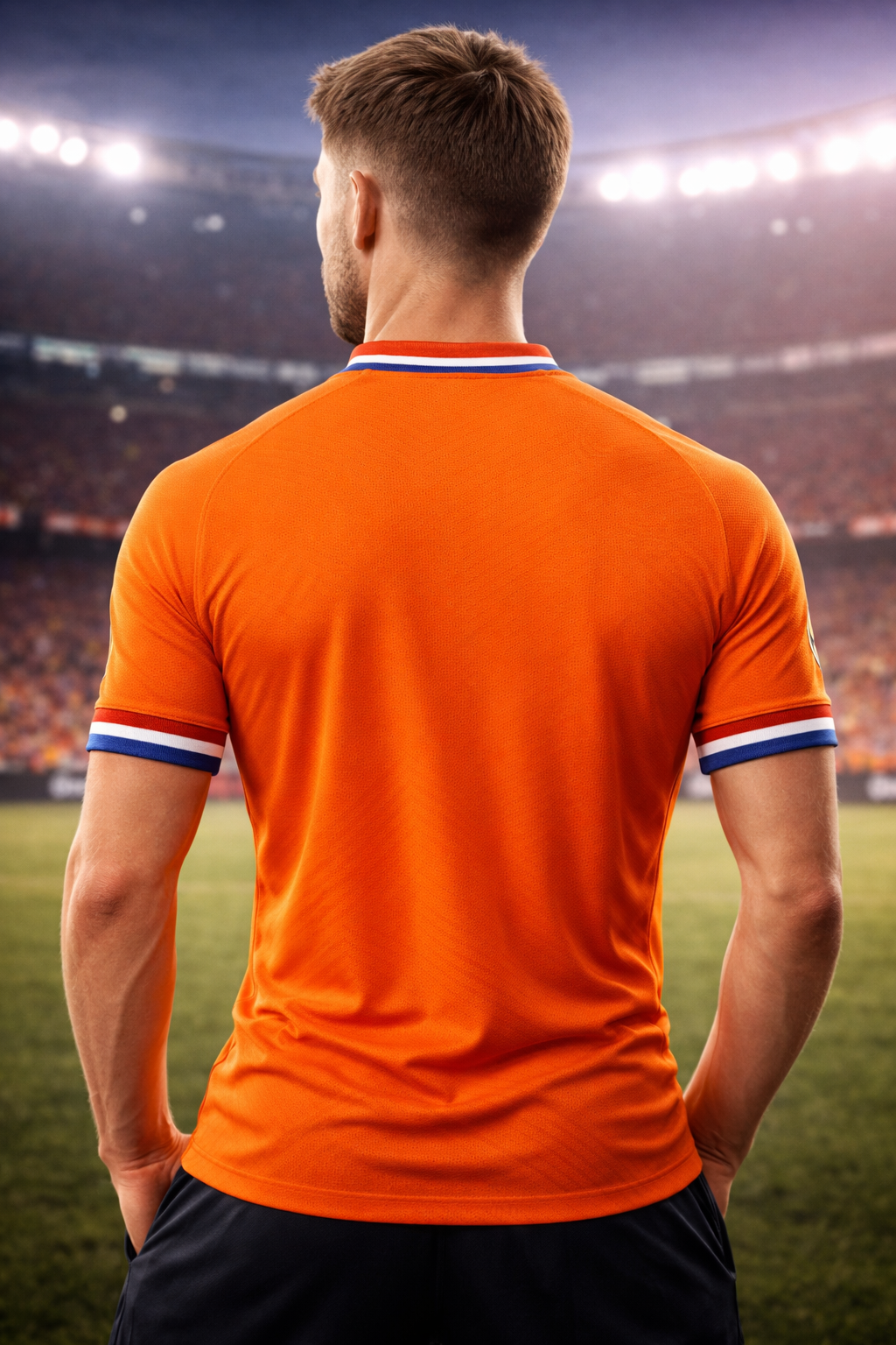 Netherlands-Inspired Orange Football Jersey – Fan Edition Back