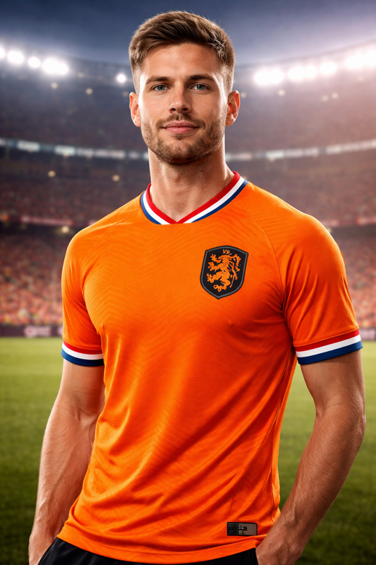 Netherlands-Inspired Orange Football Jersey – Fan Edition Front