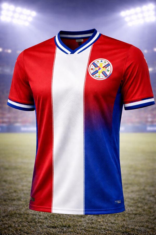 Paraguay-Inspired Football Jersey – Fan Edition