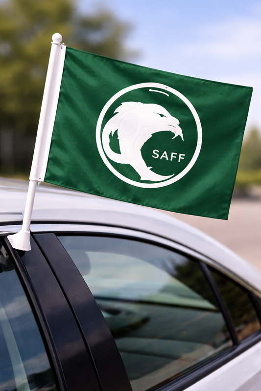 Saudi Arabia-Inspired Car Flag – Fan Edition on car