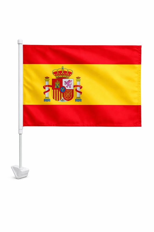 Spain-Inspired Car Flag – Red & Yellow Fan Edition