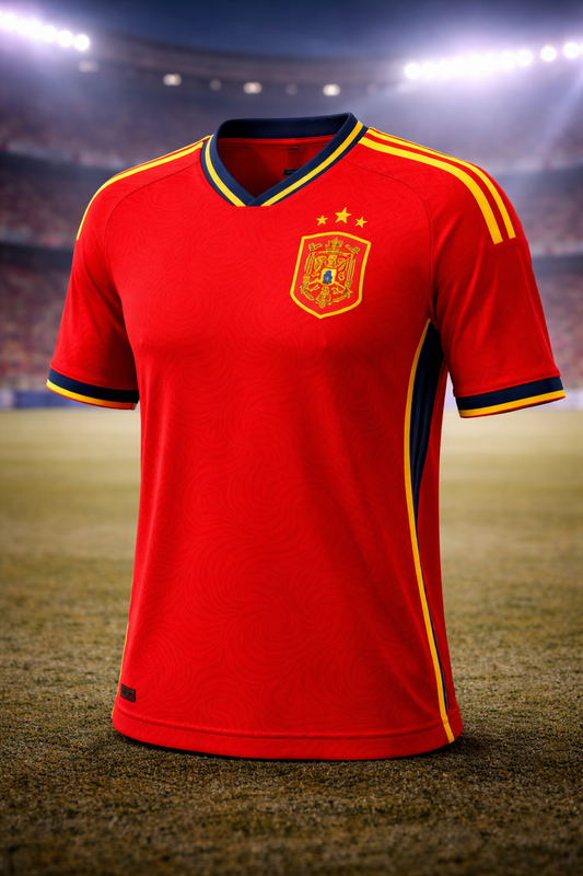 Spain-Inspired Red & Yellow Football Jersey – Fan Edition