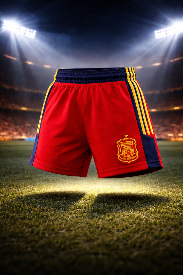 Spain-Inspired Women’s Football Shorts – Red & Yellow Fan Edition